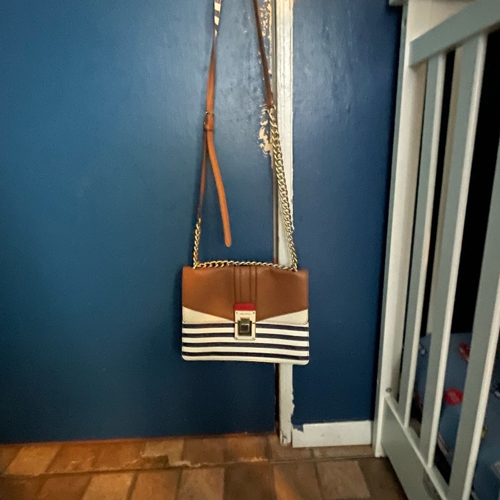 striped aldo purse